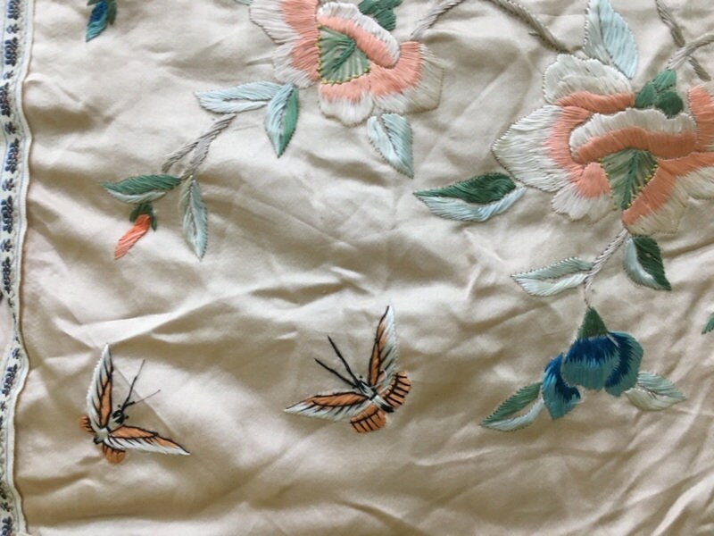 Antique Chinese Pillow Handmade Pillow Cover Floral Cushion Etsy