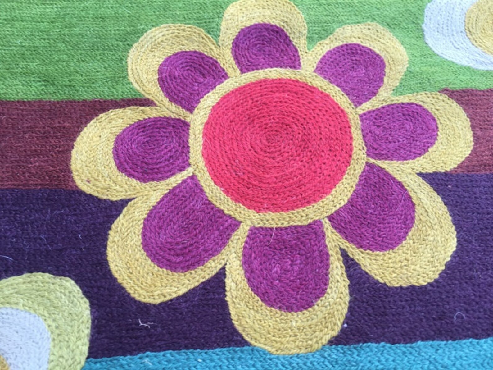 Vintage Aubusson Rug Handmade Rug Living Room Rug Afghan Rug Needle Point Rug Small Rug Floral