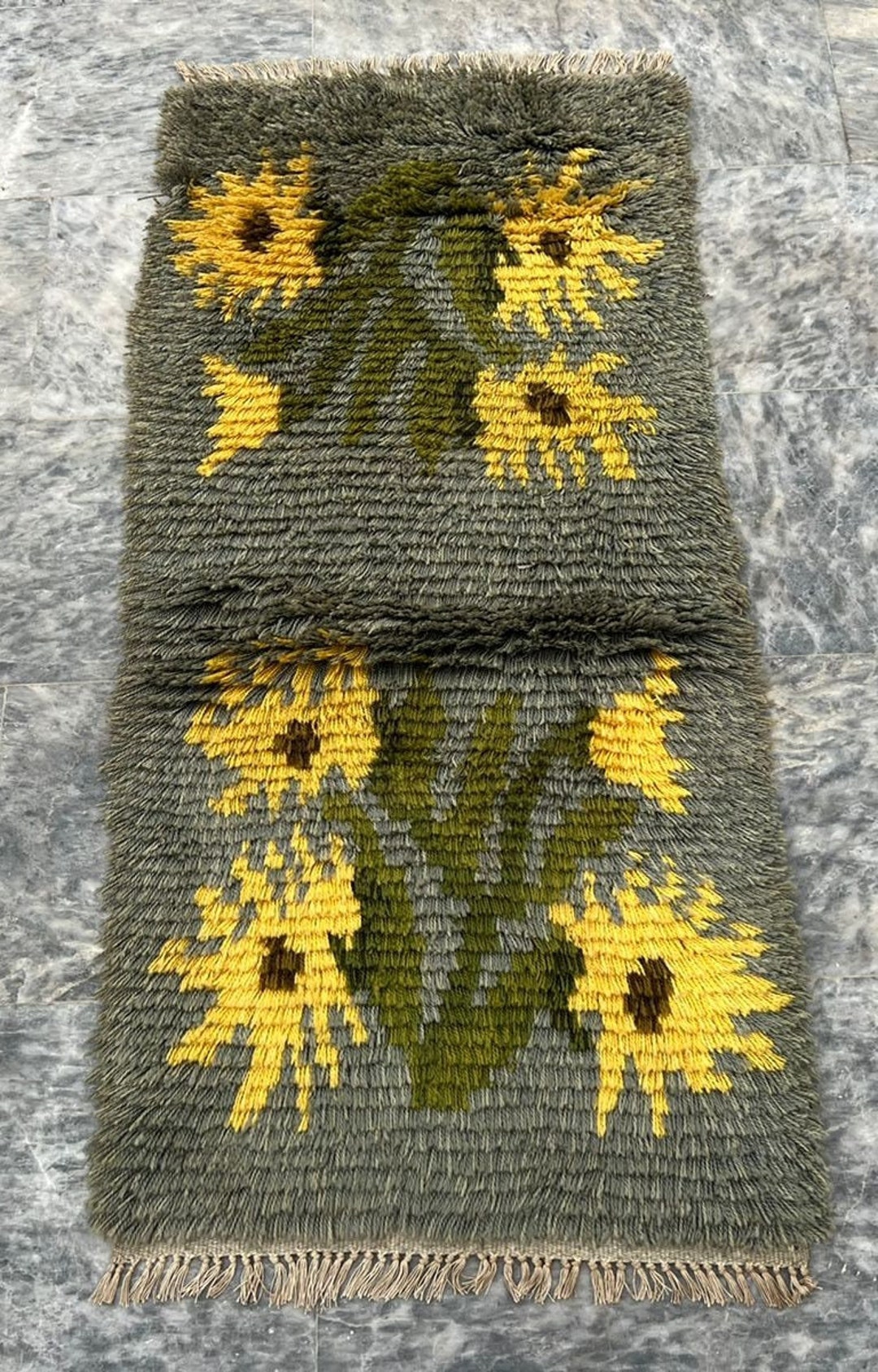 Wall Rug Denmark Scandinavian Rug Shaggy Rug Plush Rug Wool Rug Danish Rya Rug Handmade ...