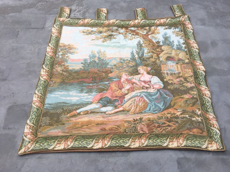 French Tapestry Vintage Tapestry Aubusson Tapestry Wall Etsy