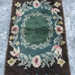 Scandinavian Rug Shaggy Rug Handmade Rug Hand Knotted Rug Plush Rug Wool Rug Rya Rug Vintage Rug Swedish Rug Oriental Rug 124 x 74 cm