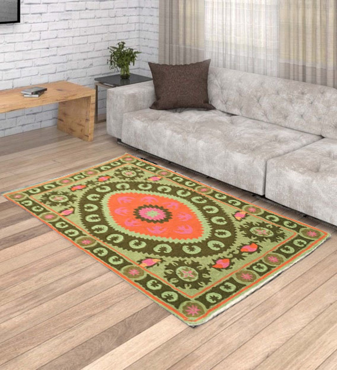 French Aubusson Rug Handmade Rug Needle Point Rug Small Rug Floral Rug ...