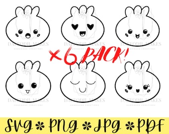 Knödel SVG File Pack, SVG, Knödel, Bao, Knödel SVG, Kawaii svg, süßes Essen SVG, Essen svg, Bao svg, asiatisches Essen svg, geschnittene Datei für Cricut