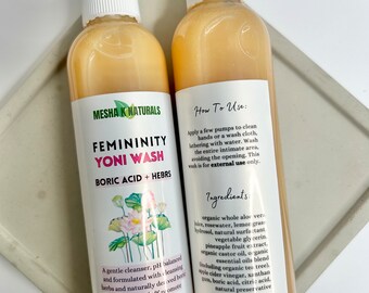 Feminine Wash with Boric Acid, Femininity Yoni Wash, Gentle Cleanser