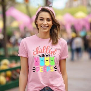 Chillin With My Peeps Easter Shirt, Easter Bunny Shirt, Easter Day Shirt, Family Easter Shirt, Easter Shirt Women, Kids Easter Gift