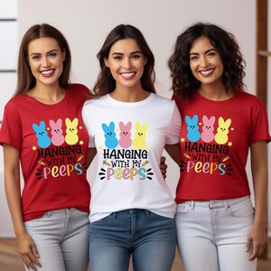 Hanging with My Peeps Sweatshirt, Easter Bunny Shirt, Easter Day Shirt, Family Easter Shirt, Easter Shirt Women,Kids Easter Gift Girls Boys