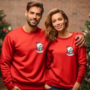 Christmas Snowman Sweatshirt, Couple Christmas Sweatshirt, Christmas Shirts for Women, Mens Christmas Sweatshirt, Family Christmas Shirts