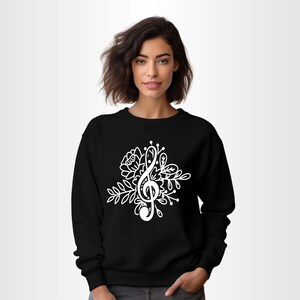 Flower Music Shirt, Floral Music Instrument Shirt, Ladies Music Shirt, Composer Shirt, Music Gift for Her, Music Teacher Shirt image 3