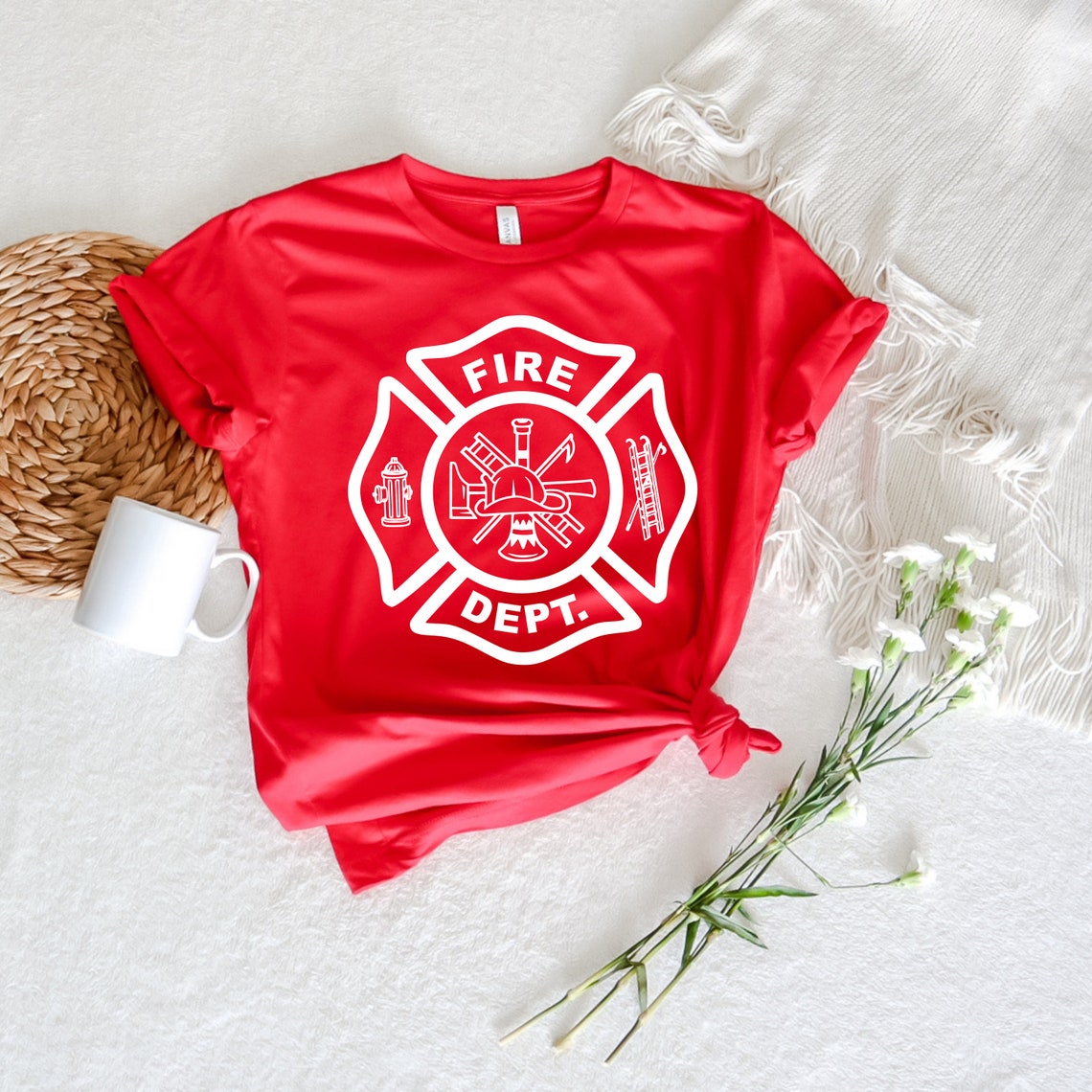 Firefighter T Shirt Fireman Tee Fire Department Shirt Gift Etsy
