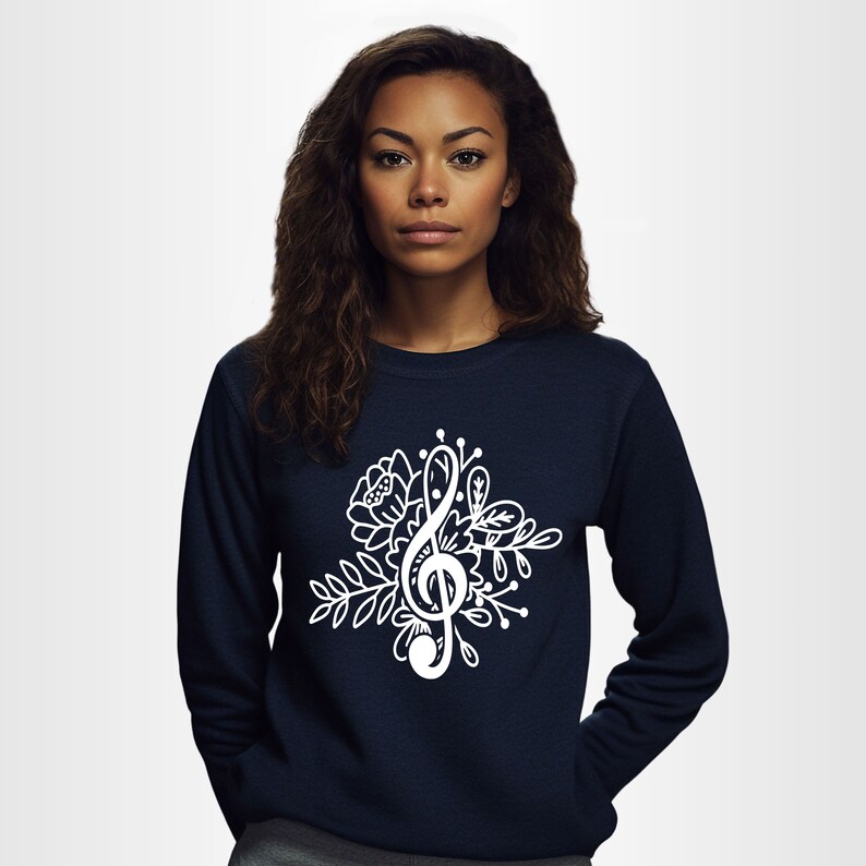 Flower Music Shirt, Floral Music Instrument Shirt, Ladies Music Shirt, Composer Shirt, Music Gift for Her, Music Teacher Shirt image 5