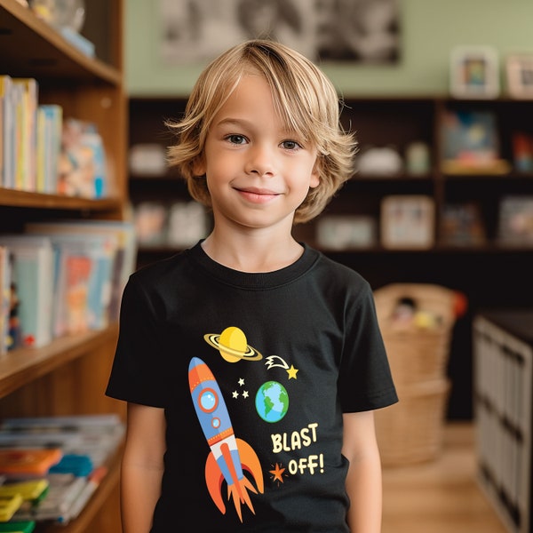 Blast Off Outer Space Toddler Shirt, Funny Rocket Shirt, Astronomy Gift, Rocket Ship Birthday Gift, Science Camp Shirt, Cute Rocket Shirt