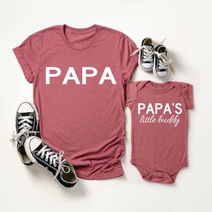 Papa And Papa’s Little Buddy, Little Buddy Shirt, Papa Matching Shirts Baby, Father And Daughter Shirt, Pregnancy Announcement