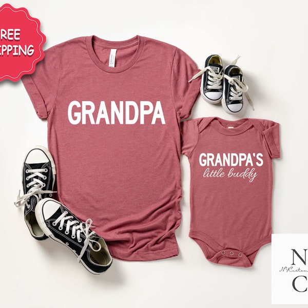 Grandpa And Grandpa’s Little Buddy, Little Buddy Shirt, Grandpa Matching Shirts Baby, Grandpa And Granddaughter Shirt, Grandson Gift