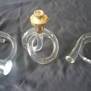 Set of three lucite knot candlesticks - Dorothy Thorpe vintage