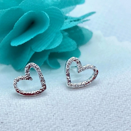 Extra Tiny Pretzel Heart Knot Earrings in Sterling Silver - Etsy