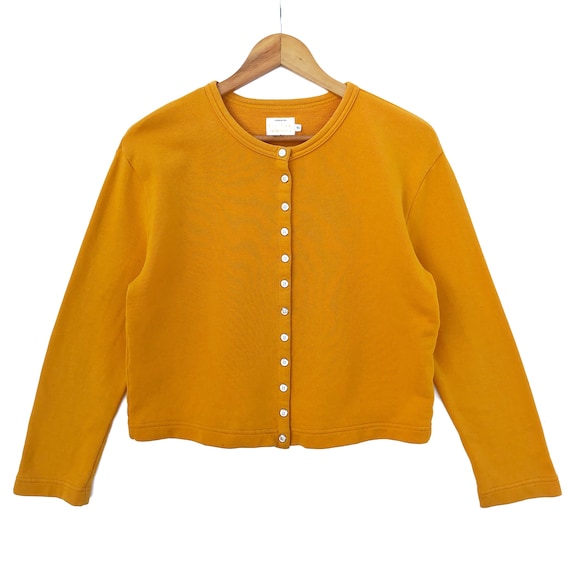 mustard snap cardigan
