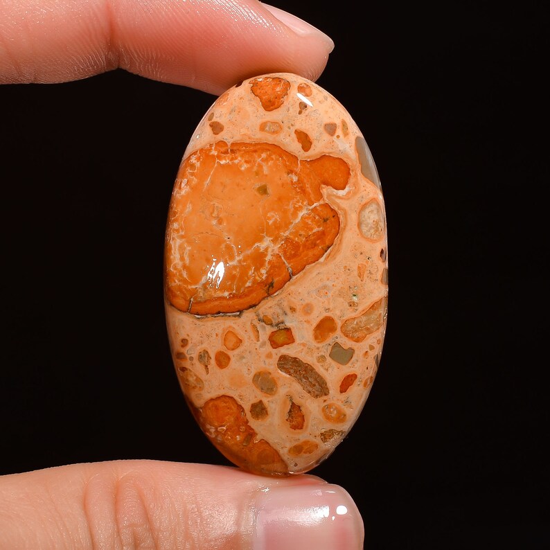 Marvellous Top Grade Quality 100/% Natural Asteroid Jasper Oval Shape Cabochon Loose Gemstone For Making Jewelry 57 Ct 45X25X6 mm H-1774