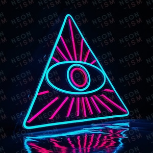 Eye Neon Sign, Aesthetic room decor, Personalized Gifts, Good Luck Sign, eye of providence wall decor, Neon Led Light wall hangings bedroom