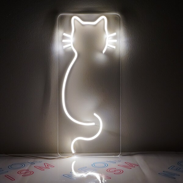 Katze Neon Schild, Katzen Wanddekoration, Katze Neon Licht, Benutzerdefinierte Neon Schild, Süße Katze Flex Neon LED Schild Dekoration, Neon Schild für Schlafzimmer