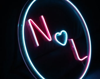 Custom initials neon sign, wedding neon sign, Customized Neon Sign,wedding neon decoration, Neon Sign Custom, Customizable letter sign, Neon