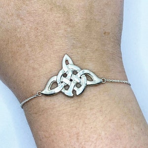 Siofra - Sterling Silver Celtic Knot Adjustable Slider Bracelet