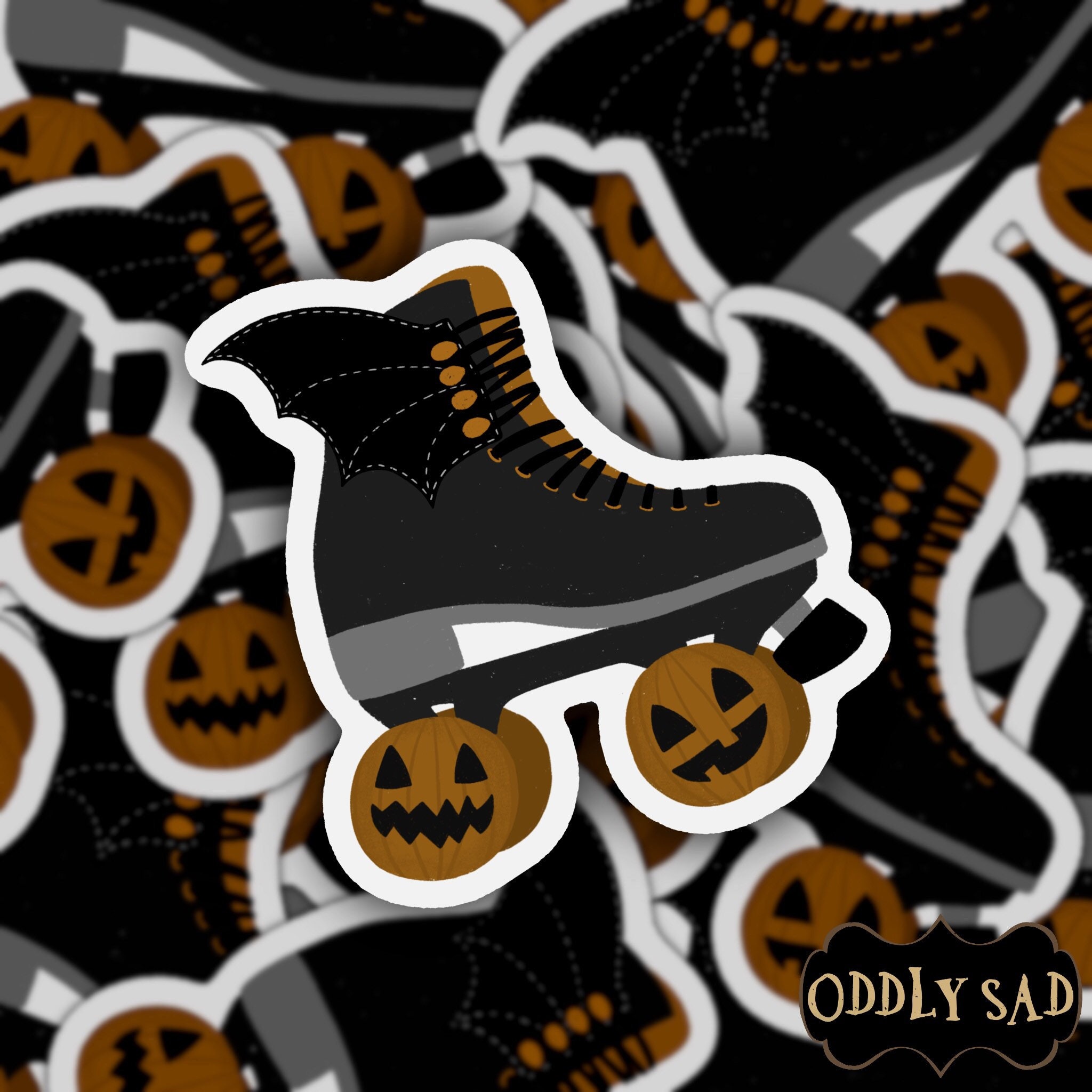 Halloween Roller Skate Quad Skate Vinyl Sticker Etsy