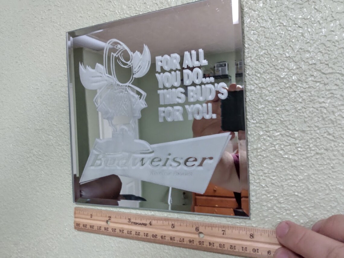 Bar Mirror Bud Man BUDMAN Budweiser beer 1970s and 1980s Retro | Etsy