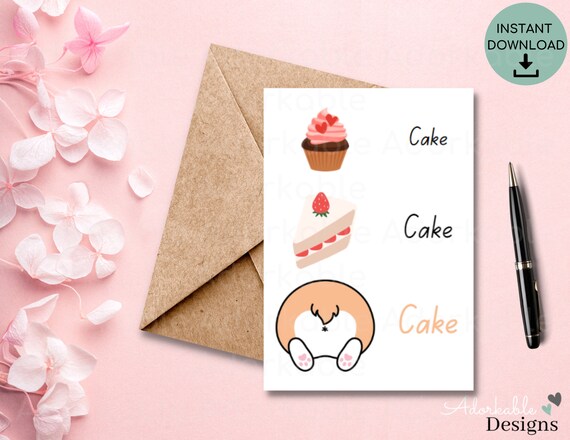 Printable Birthday Cards CAKE Funny Birthday Cards - Etsy
