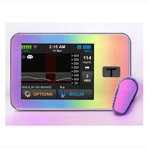 T:slim X2 Sticker Regenbogen, Farbverlauf, Dexcom Transmitter Sticker, tslim Pumpe Aufkleber, Tandem Aufkleber, Dexcom Sticker