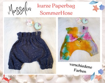 kurze Paperbag Sommer Hose