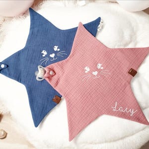 Cuddle cloth, comforter, comforter, burp cloth, pacifier, star, muslin, koala, cat, bunny