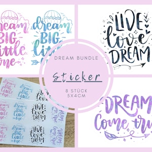 Aufkleber Dream Big, Sticker, Bundle