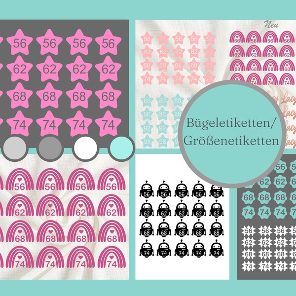 20 instrijklabels, naamlabels, maatlabels, instrijknaamlabels, maatlabels, kledinglabels