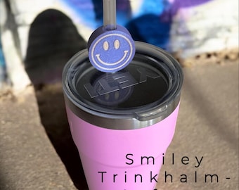 Smiley Trinkhalm Aufsatz, Smiley, Strohhalm Gadget, Yeti Cup, Stanley Cup, Thermo Becher Aufsatz