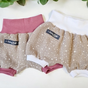 Diaper pants, short bloomers made of muslin