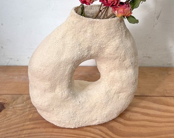 Boho vase, Handmade textured ceramic vase, rustic vase, wabi sabi vase, new home gift, housewarming gift, gift for clients