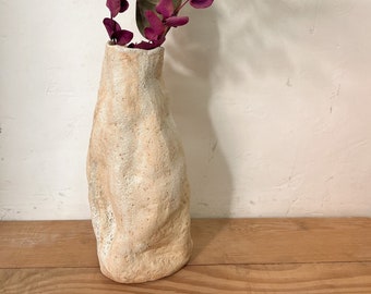 Handmade ceramic wabi sabi vase,  rustic vase with organic shape, minimal vase, wabi sabi art, new home gift, housewarming girt