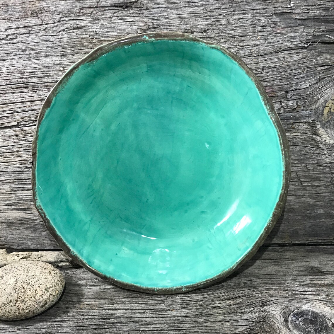 Salad bowl Turquoise salad bowl ceramic serving bowl Etsy