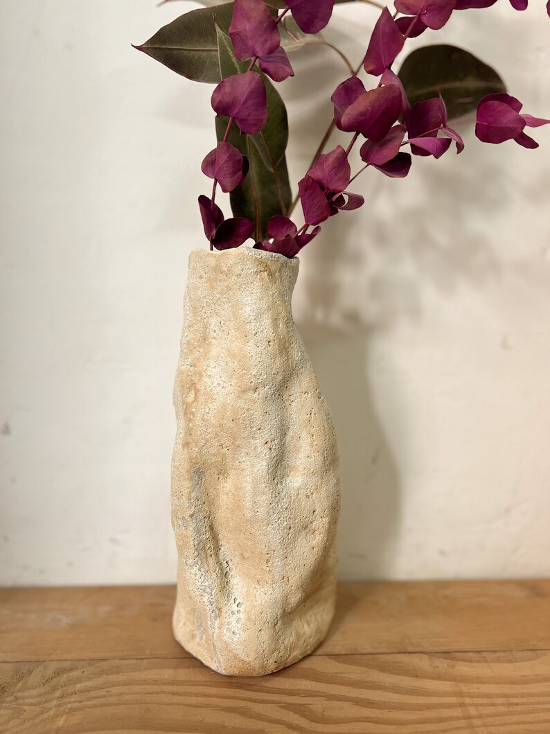 Handmade ceramic wabi sabi vase, rustic vase with organic shape, minimal vase, wabi sabi art, new home gift, housewarming girt image 7