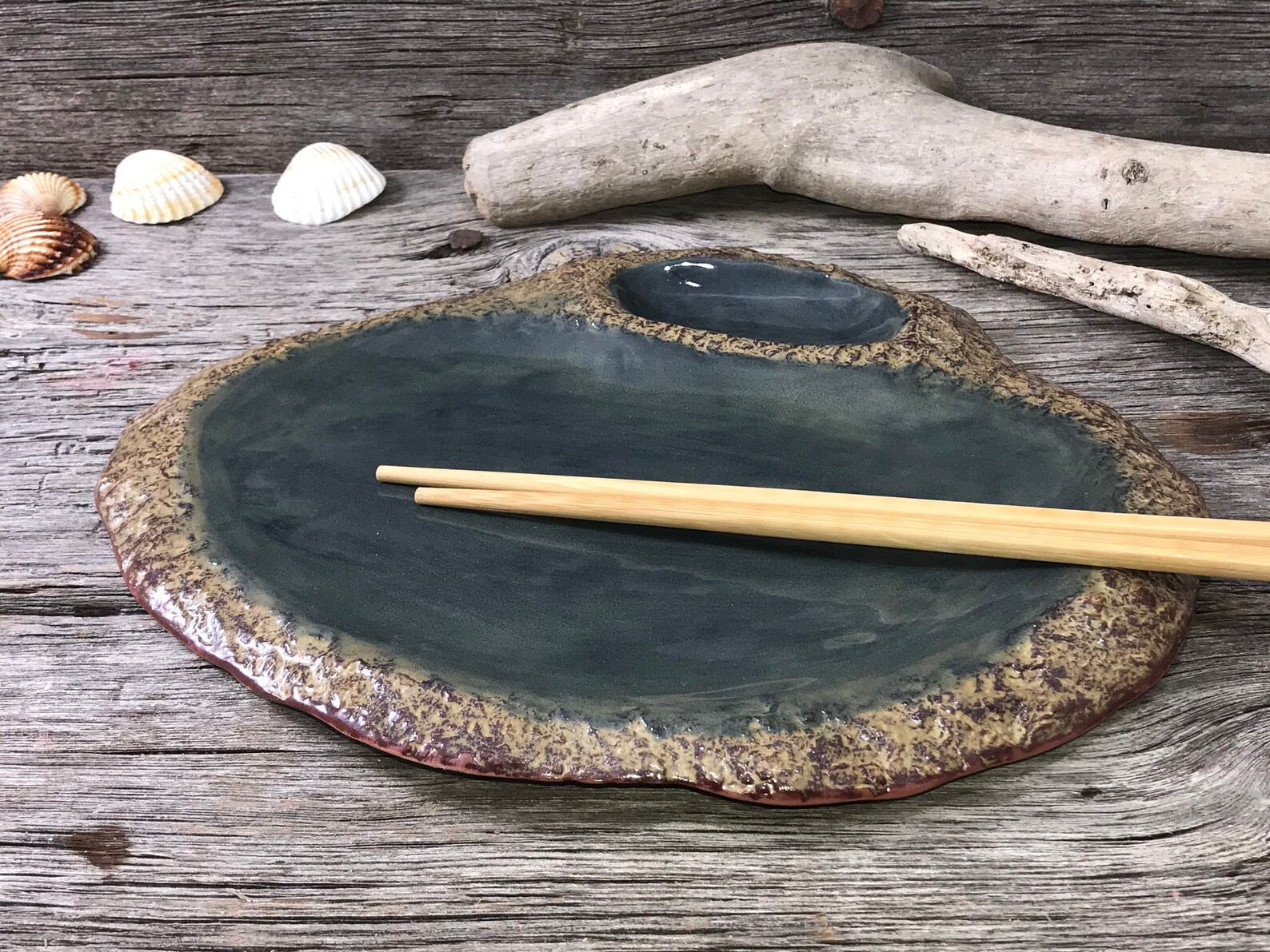 Handmade Pottery Sushi Ceramic Plate Japanese Pottery Serving Etsy