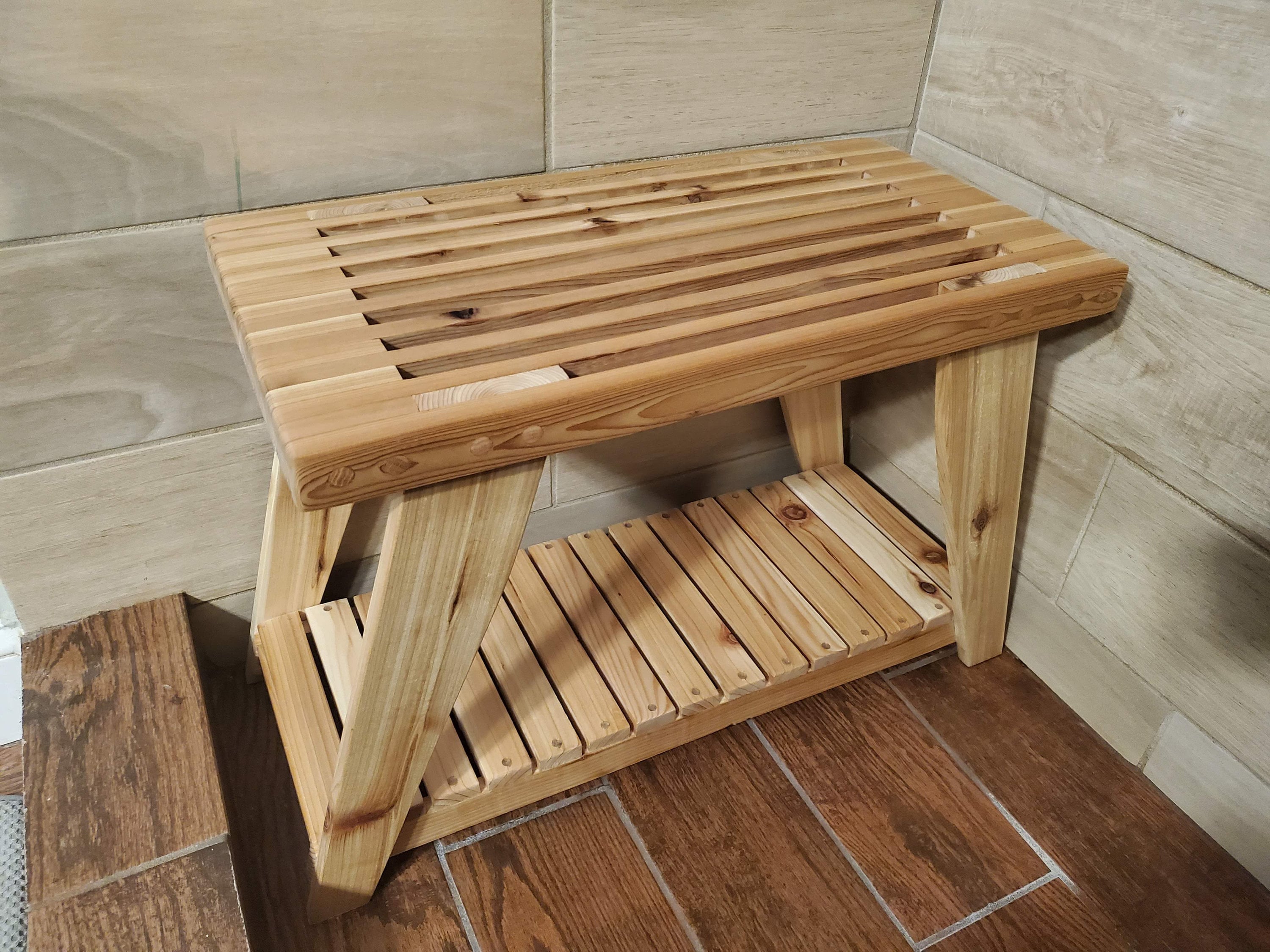 Cedar Shower Outdoor Bench