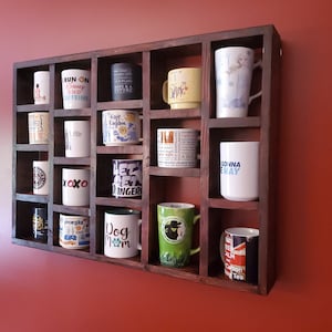 Handmade Solid Wood Coffee Mug Shelf