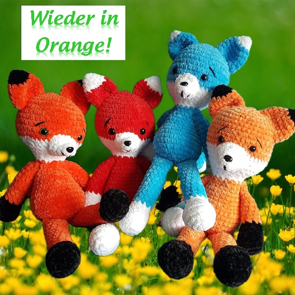 Des renards au crochet astucieux à presser et à aimer | Reineke Fuchs au crochet | amigurumi peluche rouge orange | Peluche cadeau forêt prairie chasse