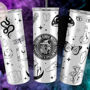 Witchcraft Tumbler Wrap, Witchy Tumbler png, Celestial, Halloween Tumbler Design, Voodoo Tumbler, Witch Tumbler, Skinny 20oz
