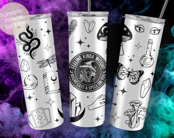 Witchcraft Tumbler Wrap, Witchy Tumbler png, Celestial, Halloween Tumbler Design, Voodoo Tumbler, Witch Tumbler, Skinny 20oz