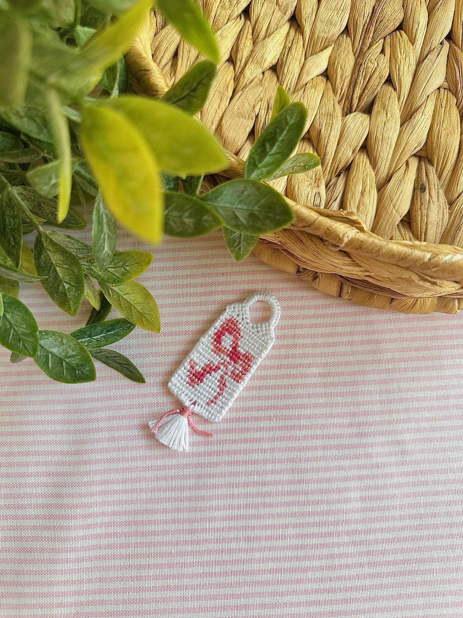 Pink Bow Keychain Handmade Friendship Bracelet