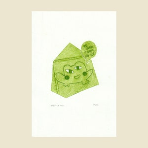 Petite carte postale impression gravure sur tetrapak, animaux mignons
