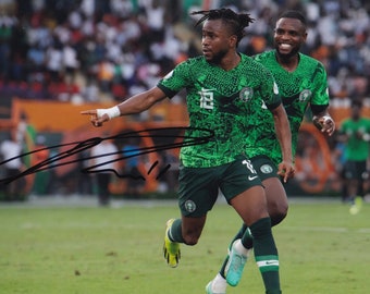Football - Ademola Lookman - Hand Signed 12x8 Inch Photograph - Nigeria - COA