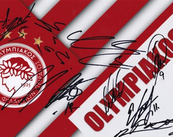 Football - Olympiakos - Hand Signed 12x8 Inch Photograph - COA