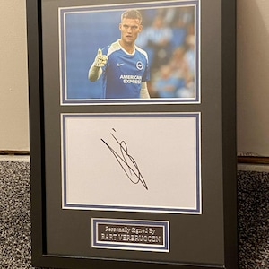 Bart Verbruggen - Signiert und Hinterglasgerahmt A4 Karte Montiert - Brighton & Hove Albion - COA